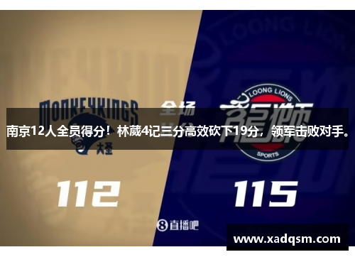 南京12人全员得分!林葳4记三分高效砍下19分,领军击败对手。